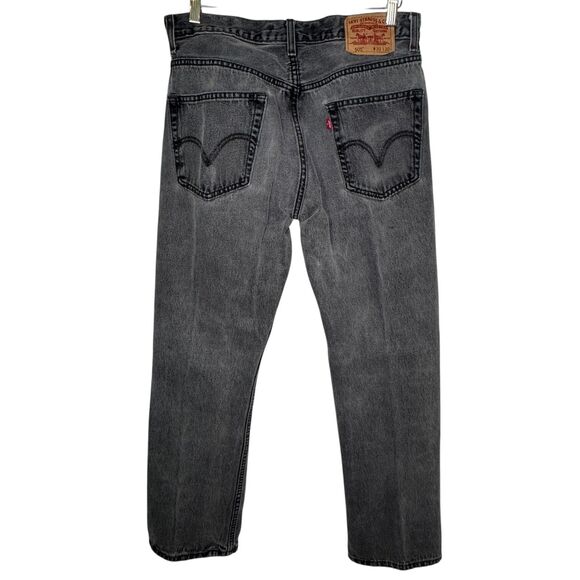 VTG Levis 505 Jeans Men 33x30 Black Marbled Regular Straight Leg Denim Y2K STAIN - Picture 13 of 13